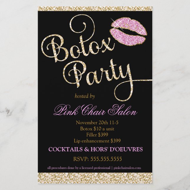 311 Botox Party Sparkle Lips Flyer (Front)