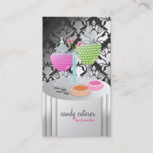 311-Candy Caterer Version 2 Damask Shimmer Business Card