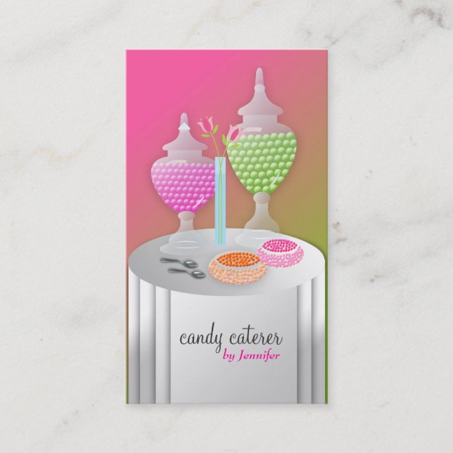 311-Candy Caterer Version 2 Lollipop Fade Business Card (Front)
