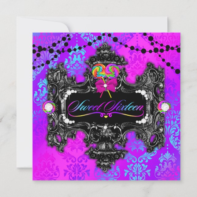 311 Candy Wonderland Sweet 16 Invitation (Front)