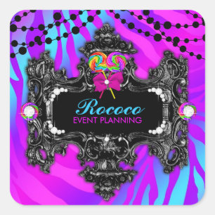 311 Candy Wonderland Zebra Square Sticker