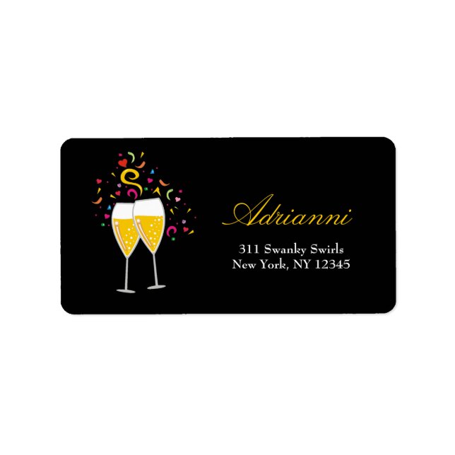 311-Champagne Toast Address Labels (Front)