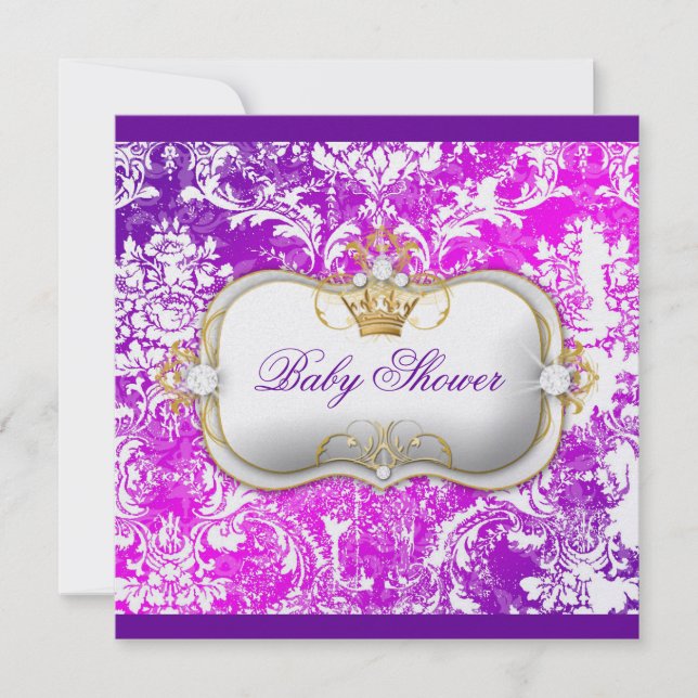 311 Ciao Bella "Electric Raspberry" Vintage Chic Invitation (Front)