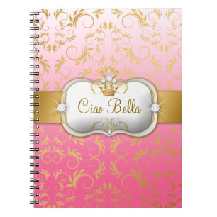 311 Ciao Bella Golden Divine Pink Fade Spiral Notebook