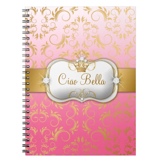 311 Ciao Bella Golden Divine Pink Fade Spiral Notebook (Front)