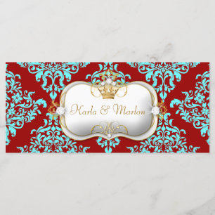 311 Ciao Bella Lovey Dovey Damask Wedding Program Programme