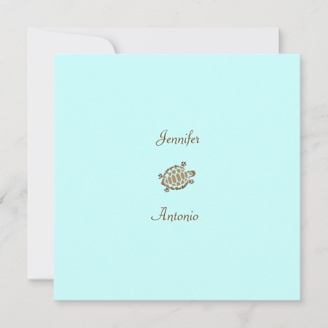311-Coastal Seaturtle Blue Invitation (Front)