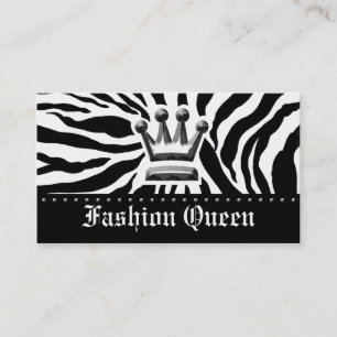 311-CROWN ZEBRA PRINT WHITE BUSINESS CARD