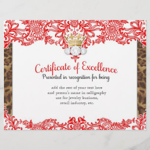 311 Crowning Certificate in Red Lace