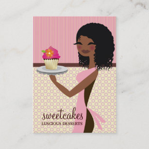 311 Cupcake Cutie African American Pink Business Card