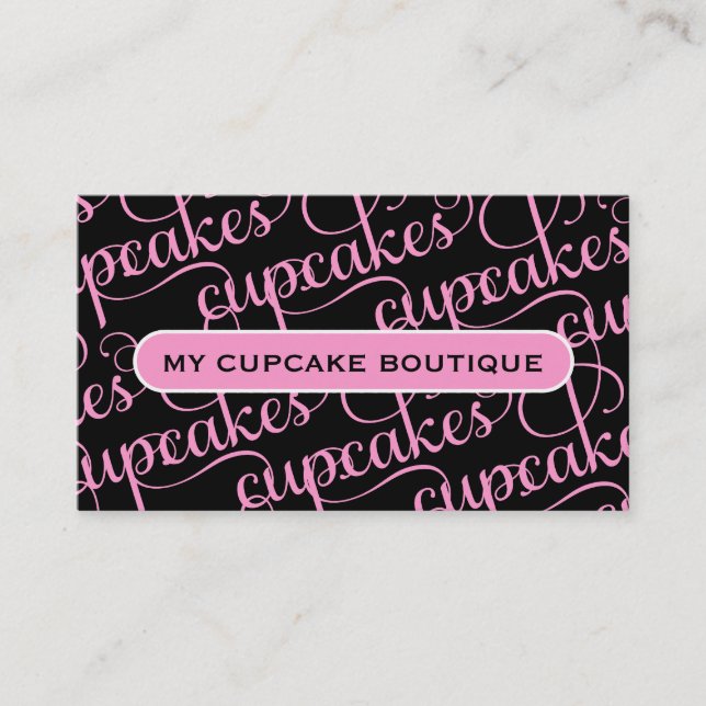 311 Cupcakes Black Business Card (Front)