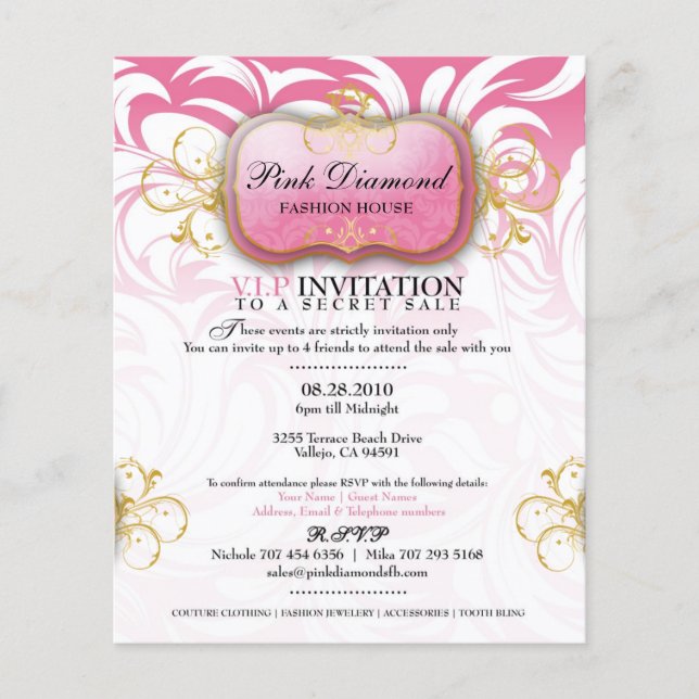 311-Custom Pink Diamond Fashion House Flyer (Front)