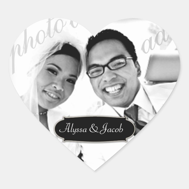 311-Customisable Heart Photo Sticker w/ Name Plate (Front)