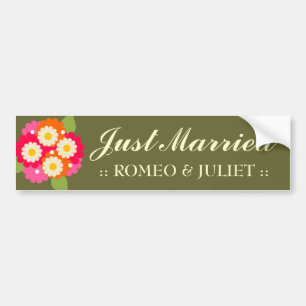 311-CUSTOMIZABLE JUST MARRIED BUMPER STICKER