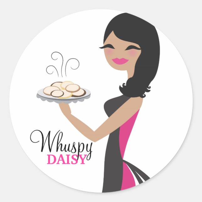 311 Daisy Cookie Cutie | Wavy Brunette Classic Round Sticker (Front)