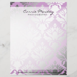 311-Damask Shimmer   Lilac Custom Letterhead