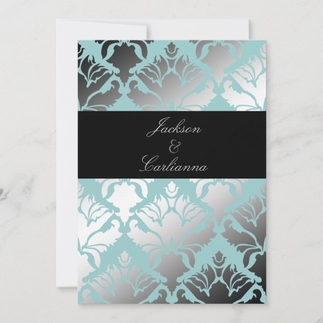 311-Damask Shimmer Mint Invite (Front)