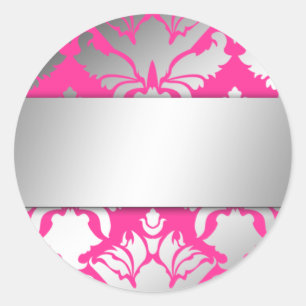 311-Damask Shimmer Pink Flame Sticker