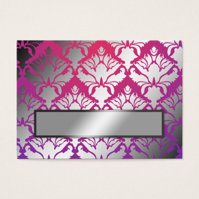 311-Damask Shimmer Purple Name Card Setting (Front)