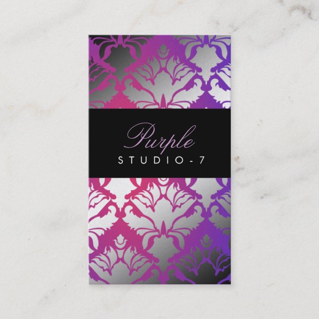 311 Damask Shimmer Purple Radiance Program Business Card (Front)