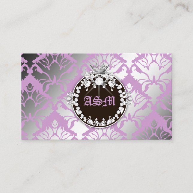 311-Damask Shimmer Queen Purple - Brown Medallion Enclosure Card (Front)