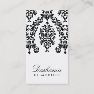 311-Dashing Damask Ebony & Ivory Business Card