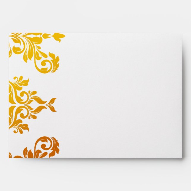 311 Dashing Damask Fresh Orange Yellow 5x7 fit Envelope (Front)