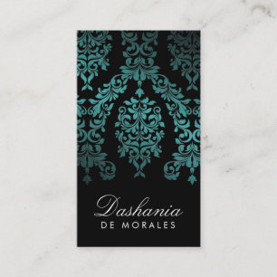 311-Dashing Damask Sea Garden at Night Business Card