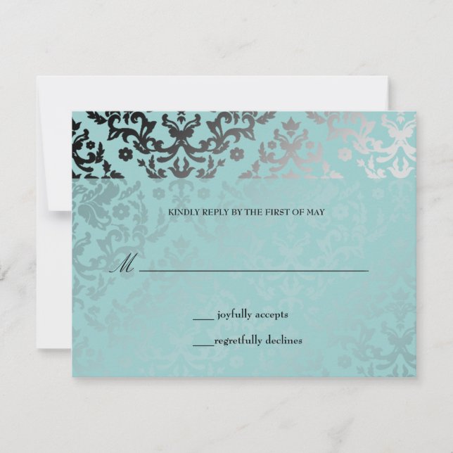 311 Dazzling Damask Artic RSVP card (Front)
