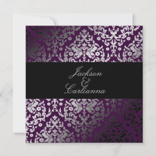 311-Dazzling Damask Blackberry Invitation