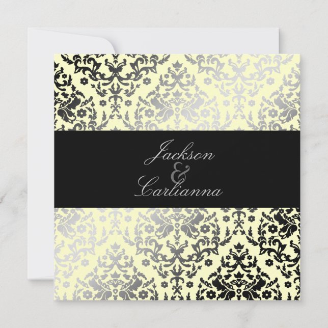 311-Dazzling Damask Buttercream Invitation (Front)