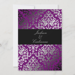 311-Dazzling Damask Extraordinary Purple Invitation