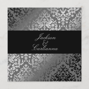 311 Dazzling Damask Grey Invitation