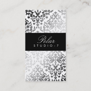 311 Dazzling Damask Polar Bear Business Card