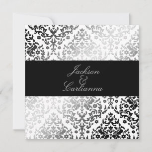 311-Dazzling Damask Polar Bear Invitation