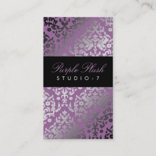 311 Dazzling Damask Purple Plush Business Card