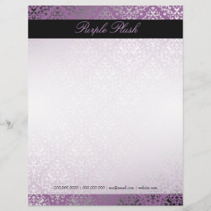 311-Dazzling Damask Purple Plush Letterhead