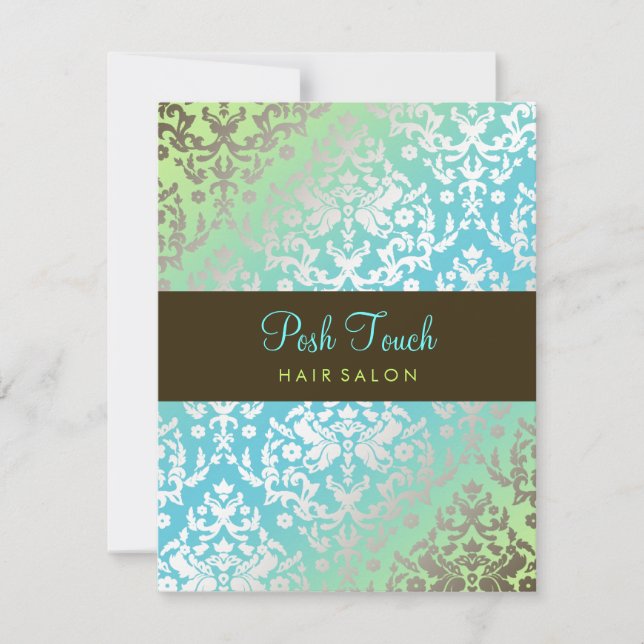 311 Dazzling Damask Turquoise & Lime (Front)