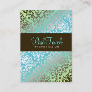 311-Dazzling Damask Turquoise & Lime Appointment Card