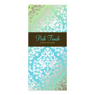 311 Dazzling Damask Turquoise & Lime Rack Card