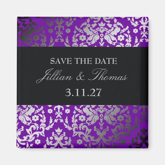 311-Dazzling Damask Vivacious Violet Magnet (Front)