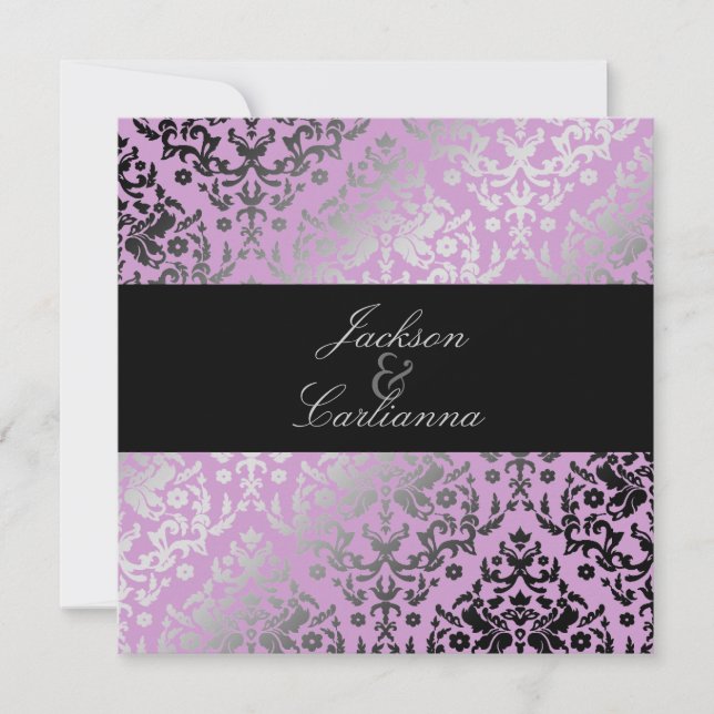 311 Dazzling Damask Wild Purple Invitation (Front)
