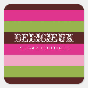 311 Delicieux Candy Stripes Square Sticker