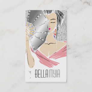 311-Diamond Geisha   Grey Shimmer Business Card
