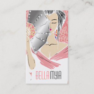 311-Diamond Geisha   Peach Business Card