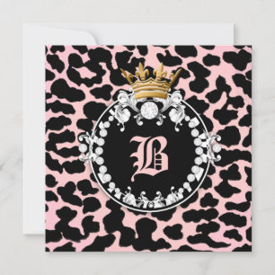 311 Diamond Medallion Leopard Peach Invitation
