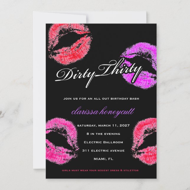 311 Dirty Thirty Birthday Party Invitation (Front)