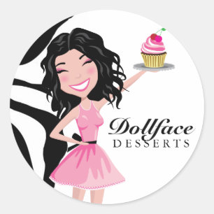 311 Dollface Desserts Kohlie Zebra Classic Round Sticker