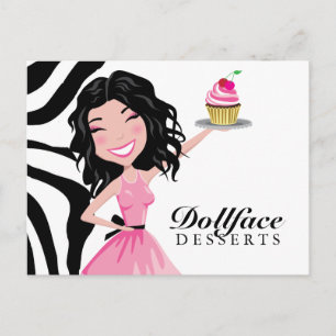 311 Dollface Desserts Kohlie Zebra Postcard