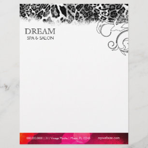 311 Dream in Lights Pink Leopard Letterhead Template